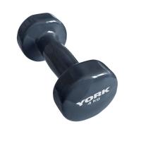 Гантель виниловая "York" 4 кг (серая)